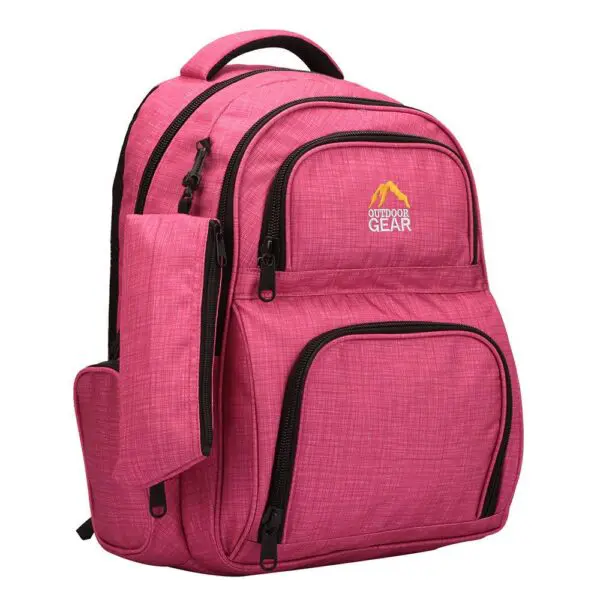 OutdoorGear Bleik Skólataska með pennaveski  Stærð 46x32x20cm