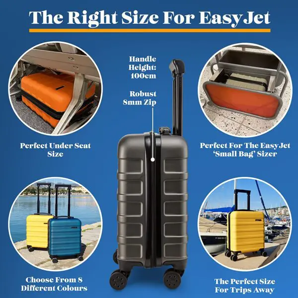 ANODE 30L 45X36X20CM Blá Viltu forðast auka handfarangursgjöld hjá easyJet  Anode 30L á fjórum hjólum er fullkomin stærð sem passar auðveldlega undir sætið og sparar þér að borga aukagjöld. Stærð 45 x 36 x 20 cm og létt 2.2 kg, Anode er úr ABS efni og er með sterkum 8 mm rennilás.Létt tveggja þrepa handfangið nær upp í 1.02 cm. .