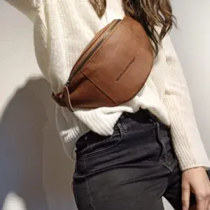 Chesterfield Eden Leður Coníaksbrún Stærð H 16 cm B 28 cm Þ 9 cm