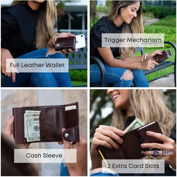 C-Secure RIFID Kortaveski Kortaveski með Ítölsku leðri tekur 5 til 7 kort. Stærð: 68 x 95 x 16 mm Weight: 72 grams