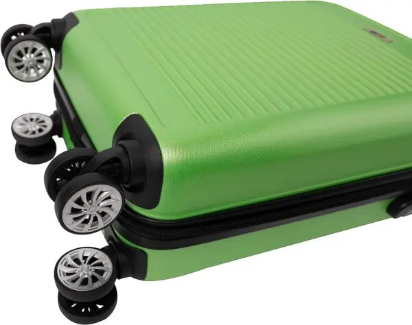 EVEREST ferðatöskur Græn Ný 4 hjóla 360 gráðu hörð  ferðataska með rispuþolini áferð 65.52 Lítra
