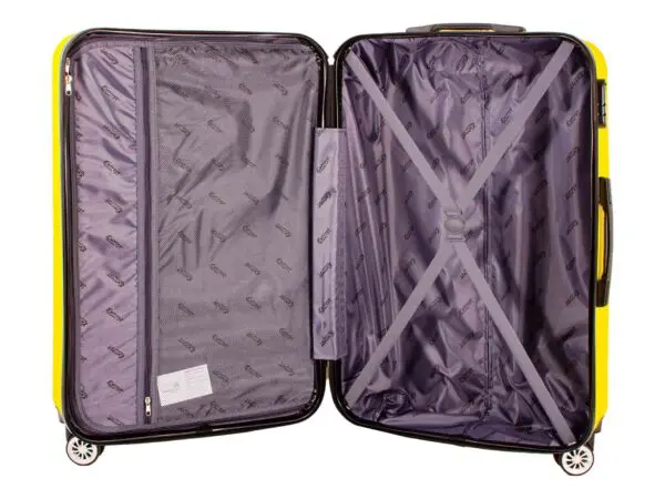 EVEREST ferðatöskur Gul  Ný 4 hjóla 360 gráðu hörð  ferðataska með rispuþolini áferð 65.52 Lítra