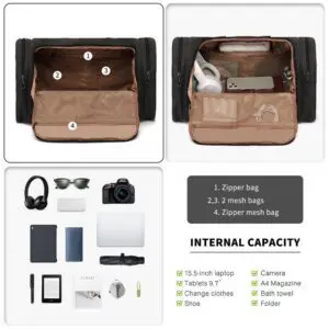 KONO CANVAS BARREL DUFFLE Svartur