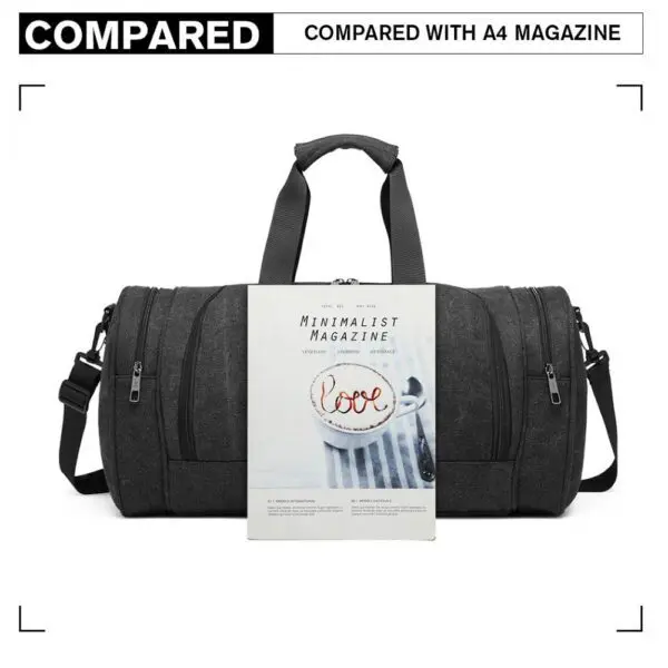 KONO CANVAS BARREL DUFFLE Svartur