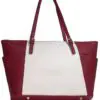 Handtaska Vínrauð og Hvít Height: 28cm Width: 35cm