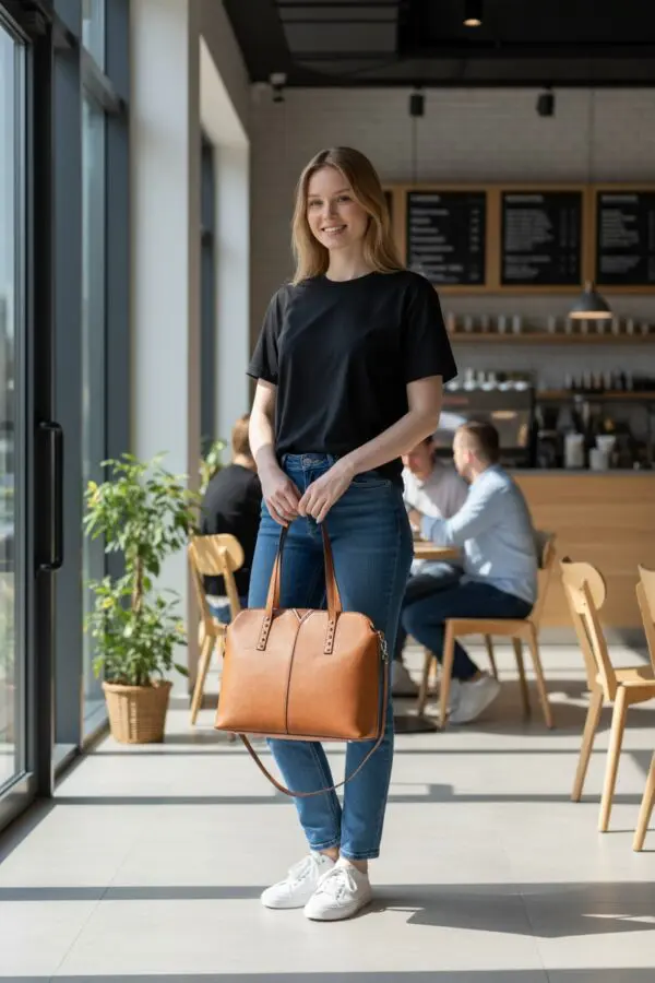 Handtaska Moda Brún með ól - Image 4
