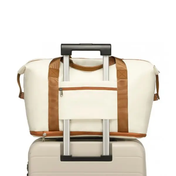 KONO Stækkanleg vatnsheld BEIGE og Brún Stækanleg , vatnsheld og með auka snyrtibuddu Stærð H 30 cm B 40 cm Þ 22 cm