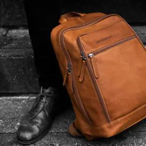 Chesterfield Detroit  Coníak Leðurbakpoki Fyrir 14″ Fartölvu