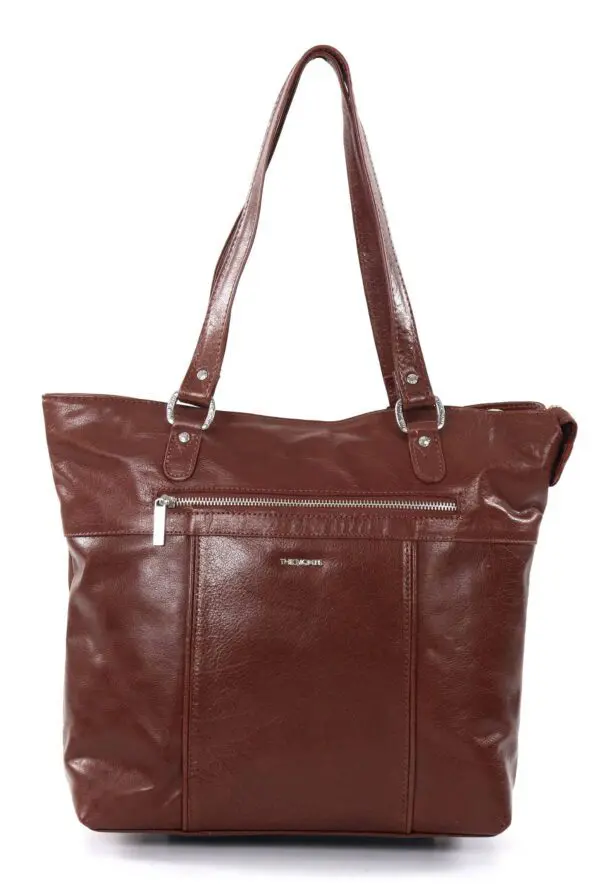 Taska úr ósviknu leðri með langri stillanlegri ól.