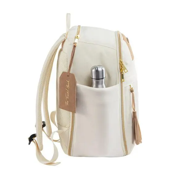 TRAVEL HACK 20L Cream 40X20X25CM Stílhreinn, nettur ferðabakpoki fyrir konur. Fartölva sem er allt að 13".