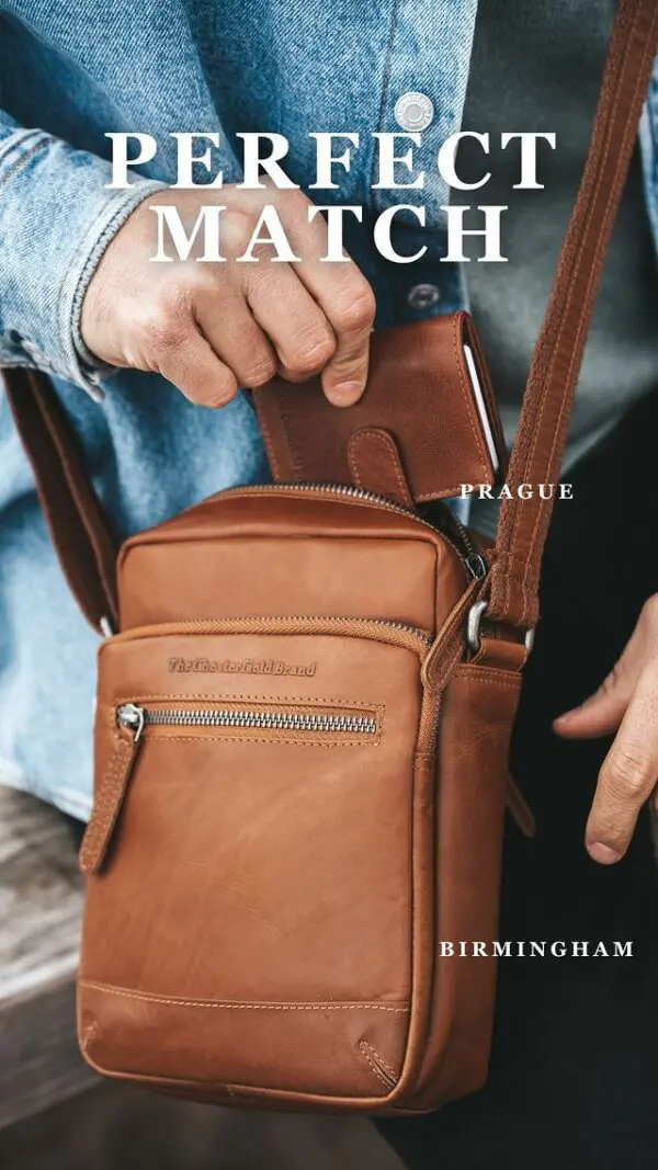 Tilvalin axlartaska úr leðri fyrir borgarferðina, verslunardaginn eða þegar þú ert á ferðinni.