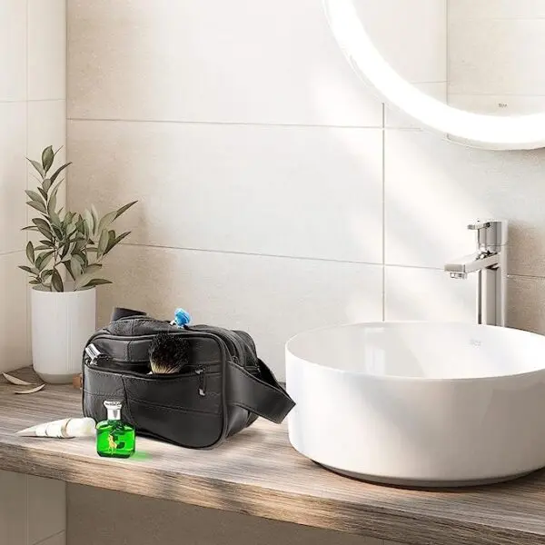 Snyrtitaska Leður Lorenz Svört