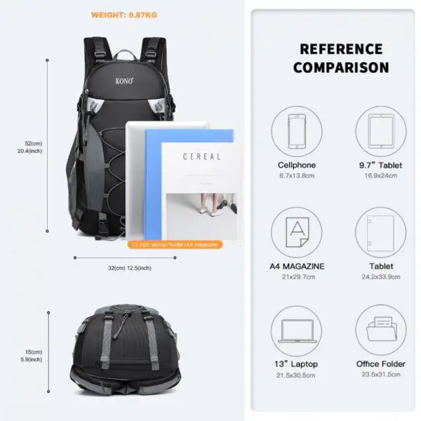 Unisex bakpokinn er snjallt val og áreiðanlegur félagi fyrir landkönnuði í þéttbýli og útivistarævintýramenn.