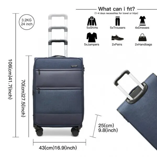 BRITISH TRAVELLER Blá 24" Stækkanleg - Image 8
