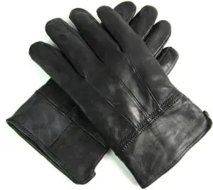 Leðurhanskar mjúkir aksturshanskar fyrir karla svartir M