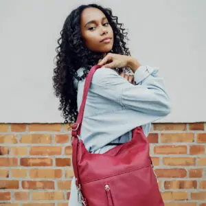 PAVINI Leðurtaska Rauð Axlartaska eða Bakpoki