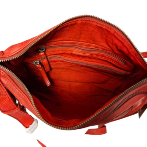 Pavini Leðurtaska Rauð Crossbody