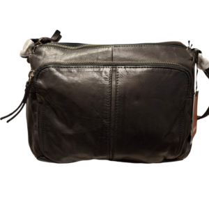 Pavini Leðurtaska Svört Crossbody