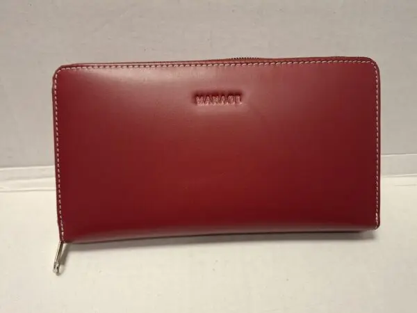 MANAGE SEÐLAVESKI RFID VÖRN RAUTT MEÐ HVÍTUM SAUM