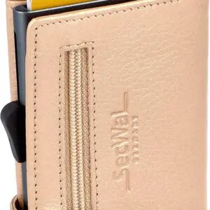 SecWal Leður RFID Kortaveski Metallic