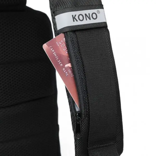 KONO Smart Sling brjóstpoki með USB hleðslutengi Svartur - Image 11