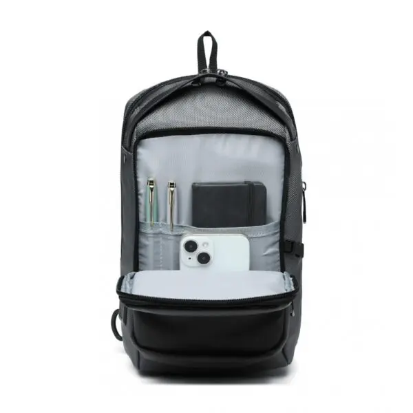 KONO Smart Sling brjóstpoki með USB hleðslutengi Grár og Svartur - Image 10
