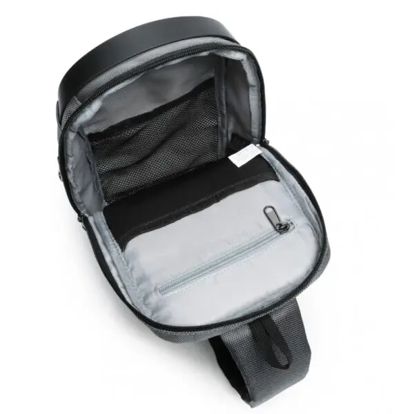 KONO Smart Sling brjóstpoki með USB hleðslutengi Grár og Svartur - Image 11