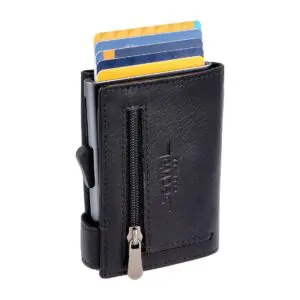 SecWal Leður RFID Kortaveski Svart