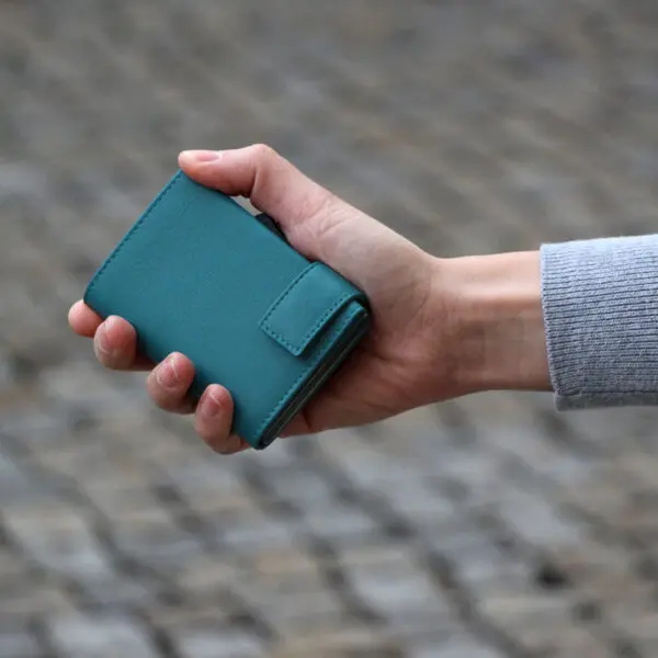 SecWal Leður RFID Kortaveski Sægrænt - Image 6