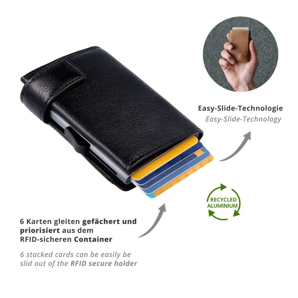 SecWal Leður RFID Kortaveski Svart - Image 4