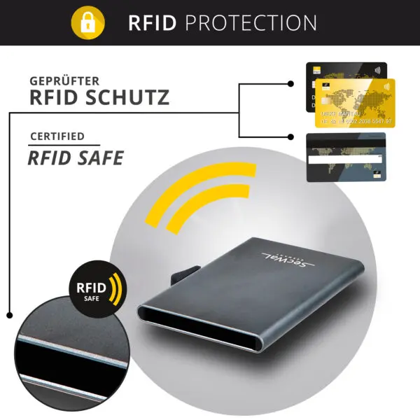 SecWal Leður RFID Kortaveski Rautt - Image 8