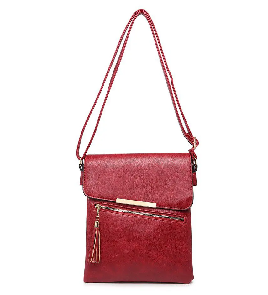 Moda Hliðartaska Rauð