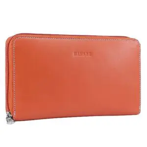MANAGE SEÐLAVESKI RFID VÖRN ORANGE Með HVÍTUM SAUM