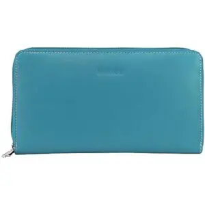 MANAGE SEÐLAVESKI RFID VÖRN Turquois Blátt Með HVÍTUM SAUM