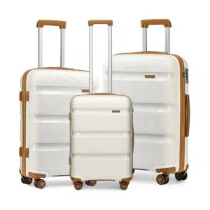 Ferðataska KONO BRIGHT HARD SHELL PP 76cm Cream