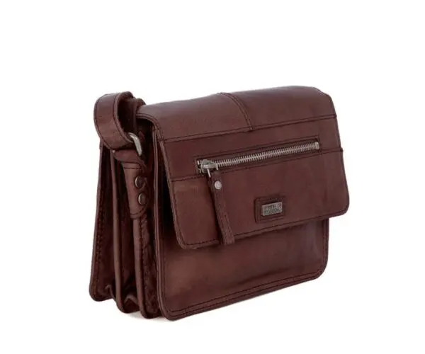 Spikes & Sparrow Leður Cross Body – Alaska – Dökk Brún