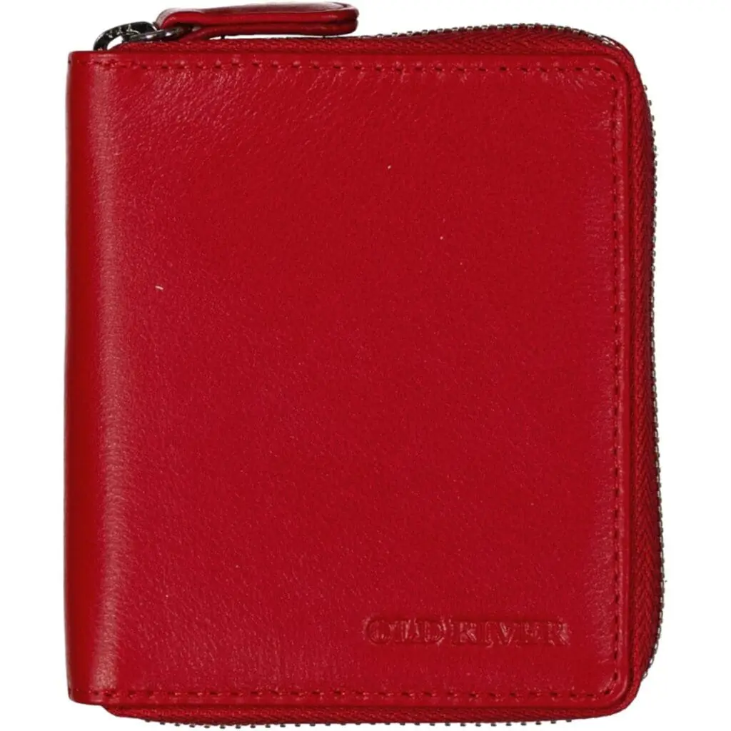 Leður Korta og Seðlaveski Rautt