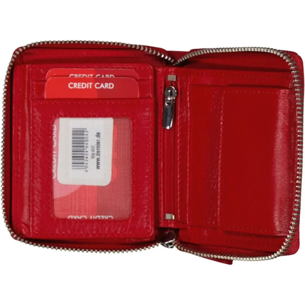 Leður Korta og Seðlaveski Rautt - Image 2