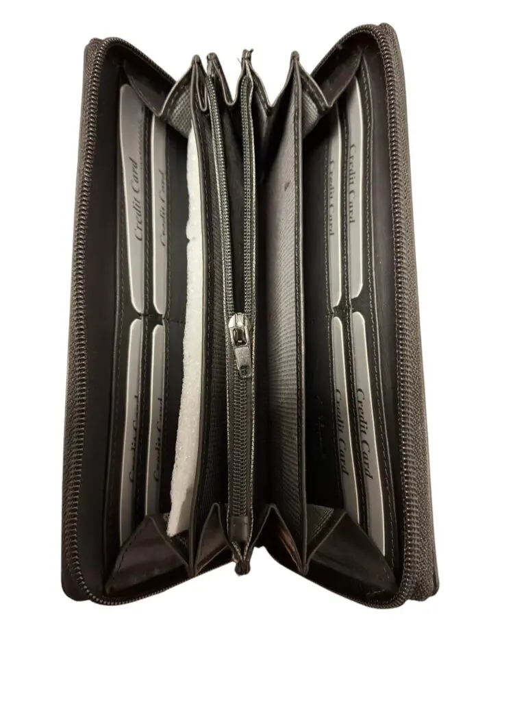 Leður Korta og Seðlaveski Svart - Image 2