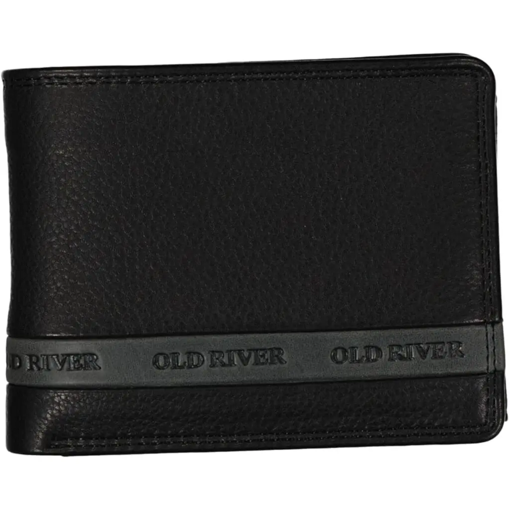 Leður Seðlaveski Svart  RFID Vörn Svart
