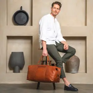 The Chesterfield Brand Leðurferðataska Cavoli Coníak 15" Tölvuhólf