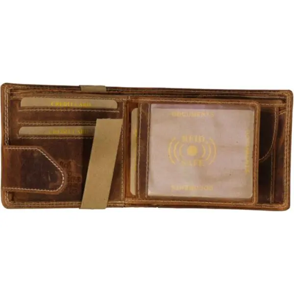 Leður Seðlaveski   RFID Vörn Coníak - Image 3