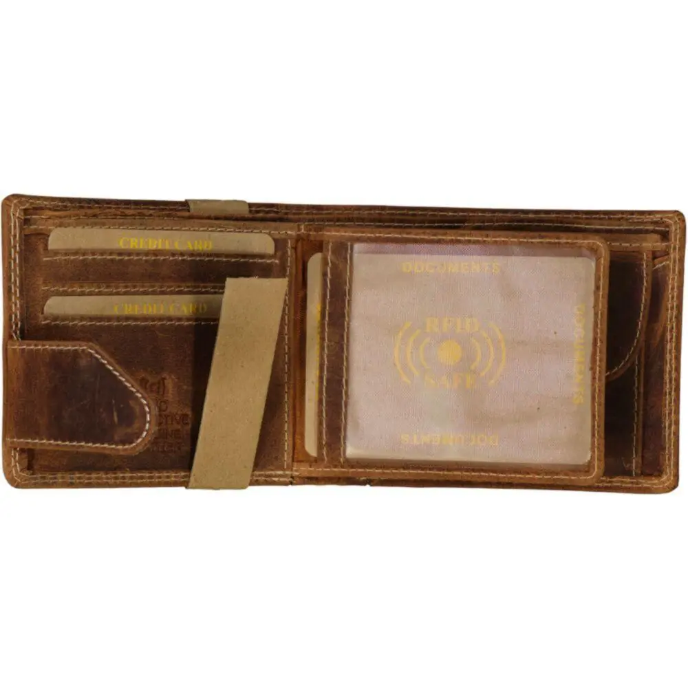 Leður Seðlaveski   RFID Vörn Coníak - Image 3