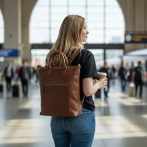 The Chesterfield Brand Leðurbakpoki Luisa Coníak 15"