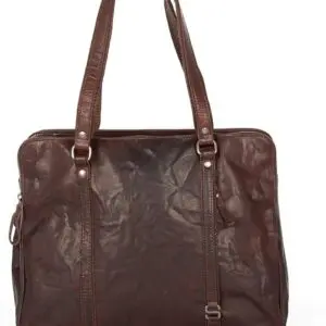 Spikes & Sparrow leðurtaska fyrir fartölvur  Kansas  Brún 15"