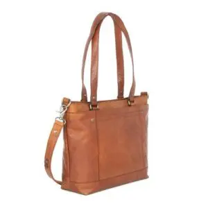 Spikes & Sparrow leðurverslunartaska  Rachelle  Brandy Cognac 12"