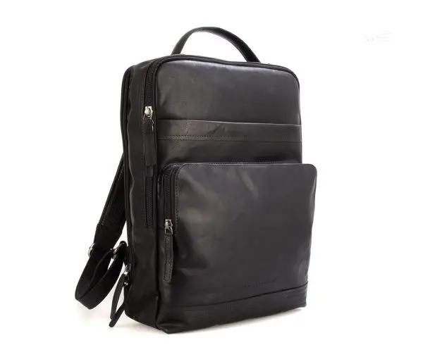 Spikes & Sparrow leðurbakpoki  Virginia  Svartur