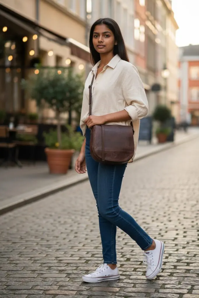 Hide & Stitches Paint Rock axlartaska Brún - Image 6