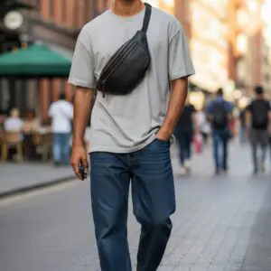 Hide & Stitches Paint Rock mittistaska Svört