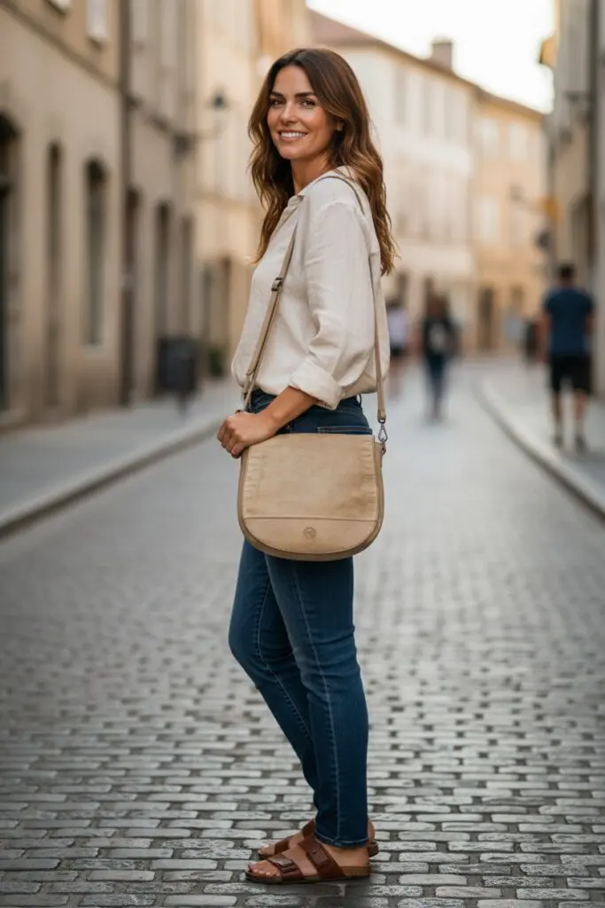 Hide & Stitches Paint Rock axlartaska  Sand - Image 4